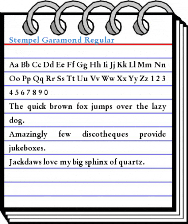 Stempel Garamond Regular Font