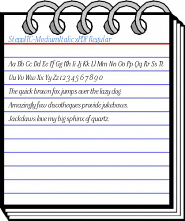 SteppITC-MediumItalic xPDF Regular Font
