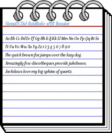 SteppITCStd-BoldItalic xPDF Regular Font