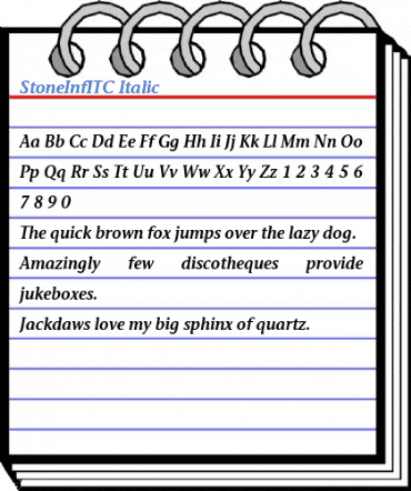 StoneInfITC Italic Font