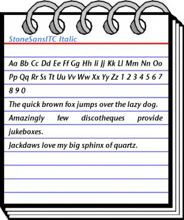 StoneSansITC Italic Font
