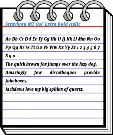 Strayhorn MT OsF Extra Bold Italic Font