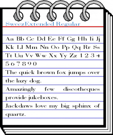 SweezExtended Regular Font