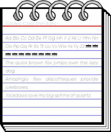 Codec Cold Thin Italic Font