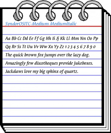 SyndorOSITC-Medium MediumItalic Font