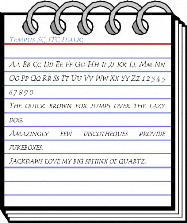 Tempus SC ITC Italic Font