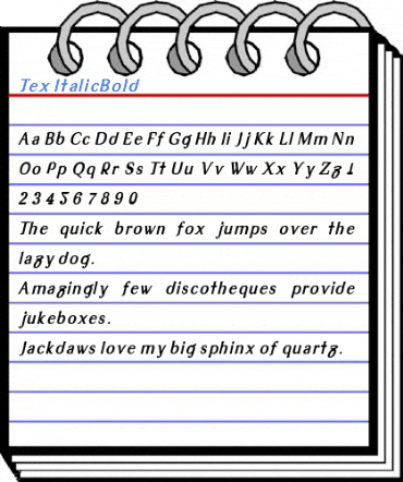 Tex ItalicBold Font