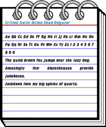 Crillee Italic Inline Shad Regular Font