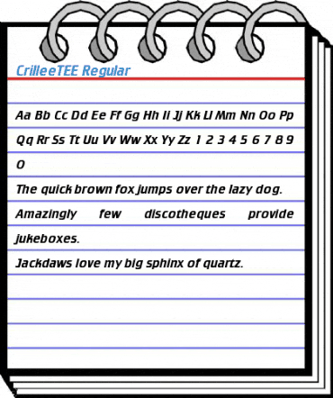 CrilleeTEE Regular Font