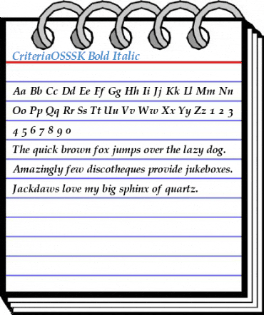 CriteriaOSSSK Bold Italic Font