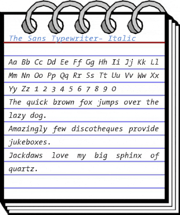 The Sans Typewriter- Italic Font