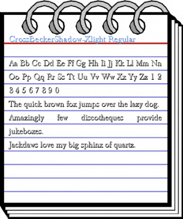 CrossBeckerShadow-Xlight Regular Font