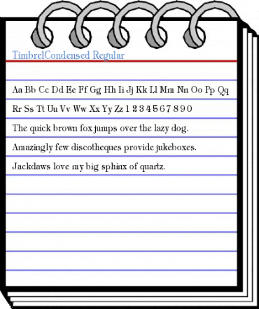 TimbrelCondensed Regular Font