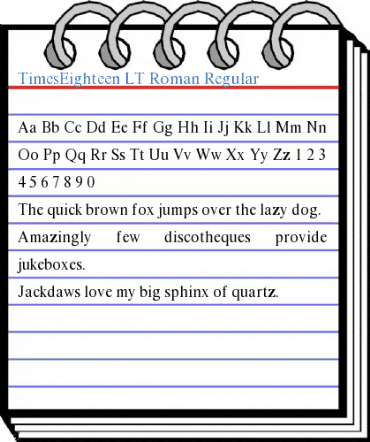TimesEighteen LT Roman Regular Font