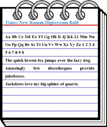 Times New Roman Digiscream Bold Font