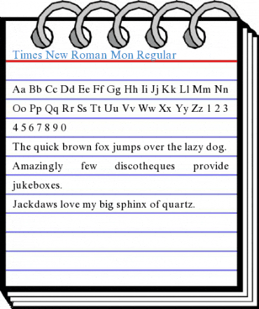 Times New Roman Mon Regular Font
