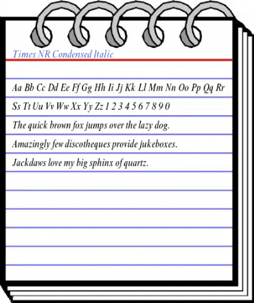 Times NR Condensed Italic Font