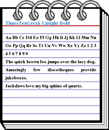 TimesTenGreek Upright Bold Font
