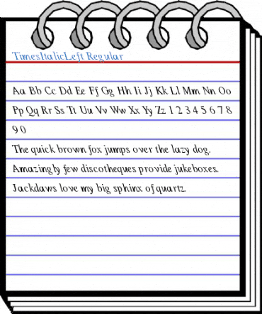 TimesItalicLeft Regular Font