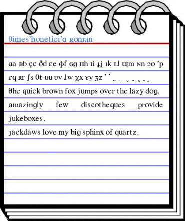 TimesPhoneticIPA Roman Font