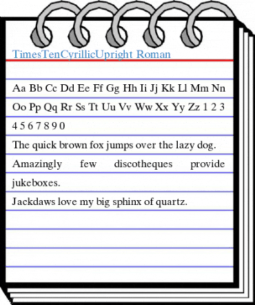 TimesTenCyrillicUpright Roman Font