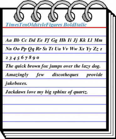TimesTenOldstyleFigures BoldItalic Font