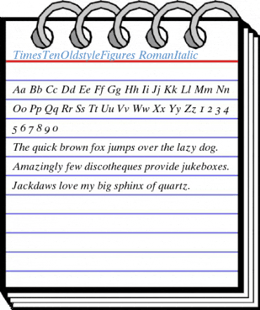TimesTenOldstyleFigures RomanItalic Font