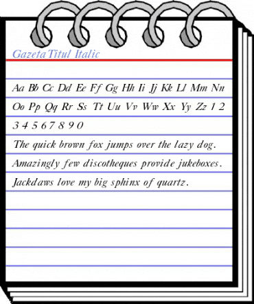 GazetaTitul Italic Font