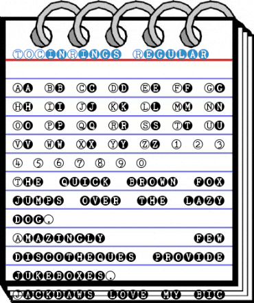 TOCinRings Regular Font