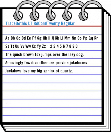 TradeGothic LT BdCondTwenty Regular Font