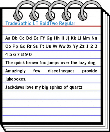 TradeGothic LT BoldTwo Regular Font