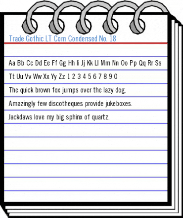 Trade Gothic LT Com Condensed No. 18 Font