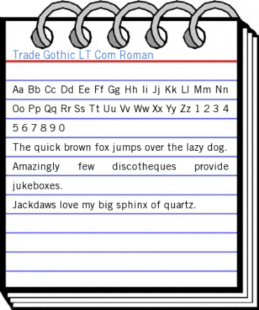 Trade Gothic LT Com Roman Font