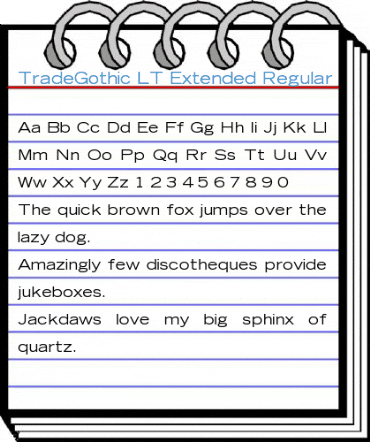 TradeGothic LT Extended Regular Font