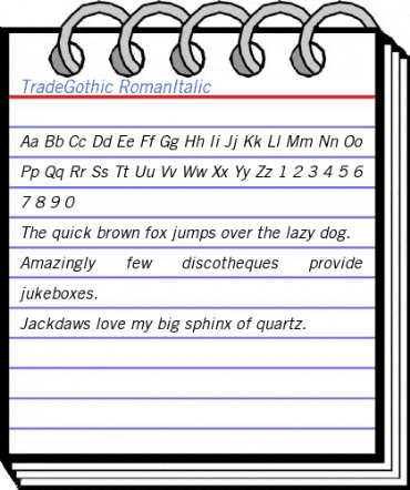 TradeGothic RomanItalic Font