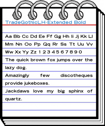 TradeGothicLH-Extended Bold Font