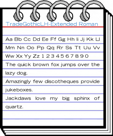 TradeGothicLH-Extended Roman Font
