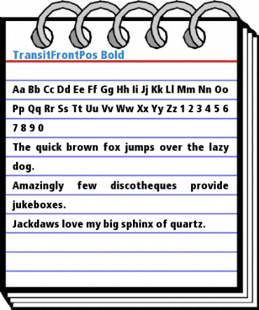 TransitFrontPos Bold Font