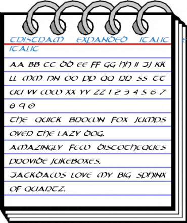 Tristram Expanded Italic Expanded Italic Font