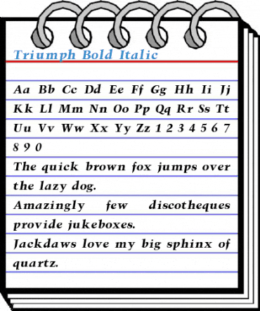 Triumph Bold Italic Font
