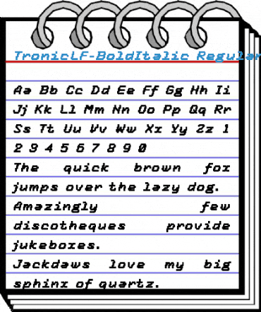 TronicLF-BoldItalic Regular Font