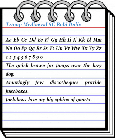 Trump Mediaeval SC Bold Italic Font