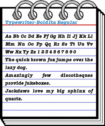 Typewriter-BoldIta Regular Font