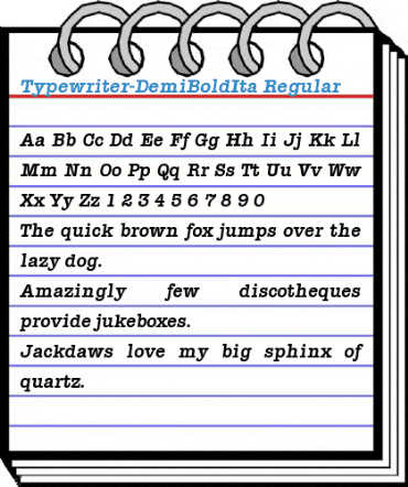 Typewriter-DemiBoldIta Font