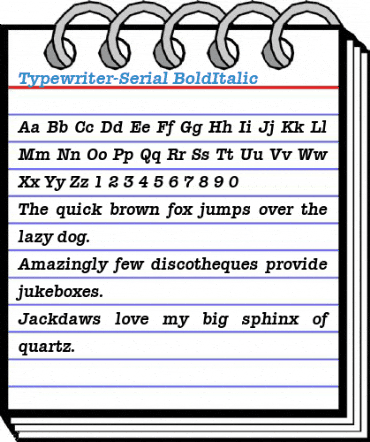 Typewriter-Serial BoldItalic Font