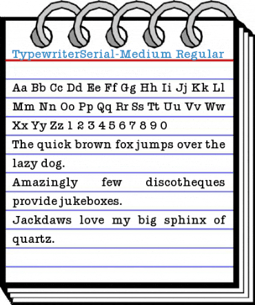 TypewriterSerial-Medium Regular Font