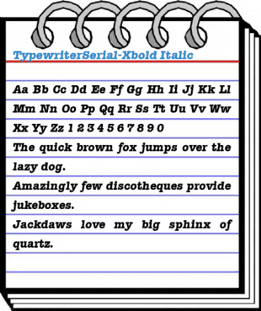 TypewriterSerial-Xbold Font