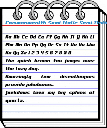 Commonwealth Semi-Italic Semi-Italic Font