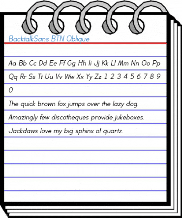 BacktalkSans BTN Oblique Font