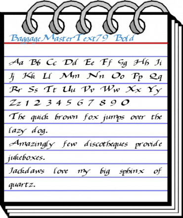 BaggageMasterText79 Bold Font